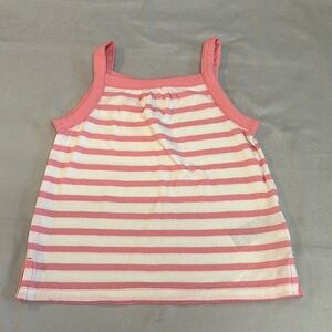 GAP NWOT Pink and White Camisole with Ruched Neckline